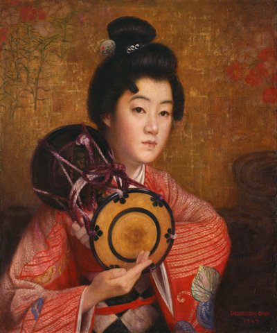 Porträt einer Dame von Okada Saburosuke